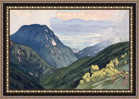 Hiroshi Yoshida View From Otenjo Mountain (otenjo Dake Yori), From The Series Japanese Alps, One of Twelve Subjects (nihon Arupusu Ju Ni Dai No Uchi) Framed Print