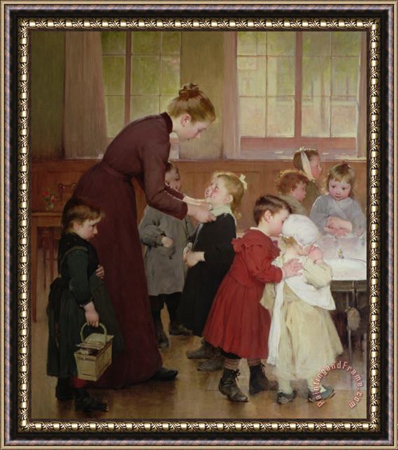 Hneri Jules Jean Geoffroy Nursery school Framed Painting