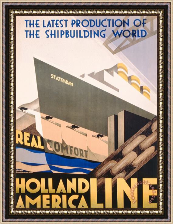 Hoff Advertisement For The Holland America Line Framed Painting