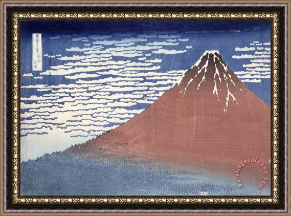 Hokusai Fine weather with South wind Framed Painting