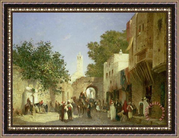 Honore Boze Arab Street Scene Framed Painting
