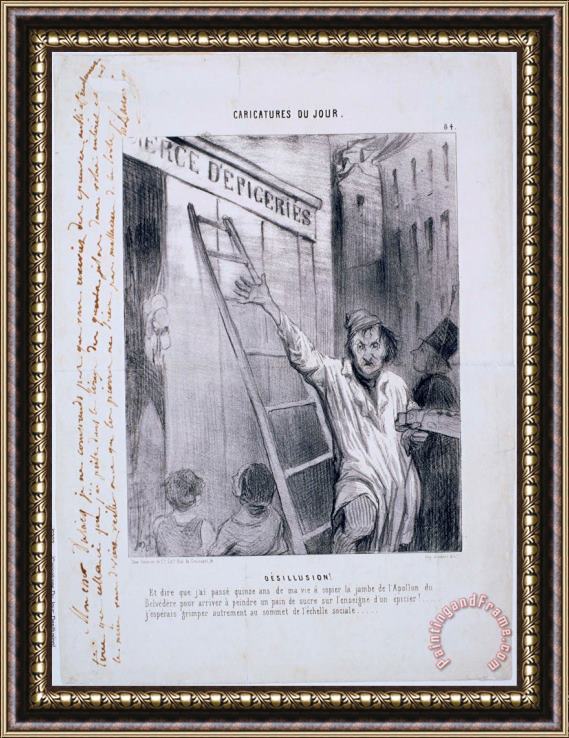 Honore Daumier Caricatures Du Jour Desillusion! Framed Painting