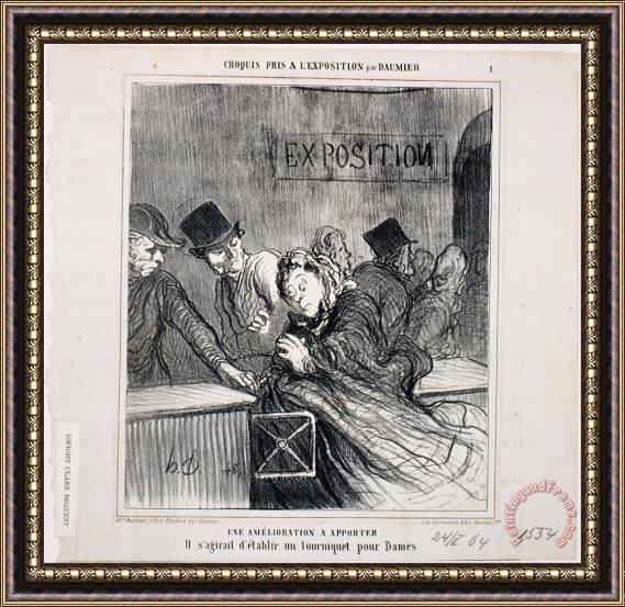 Honore Daumier Croquis Pris a L'exposition Une Amelioration a Apporter Framed Print