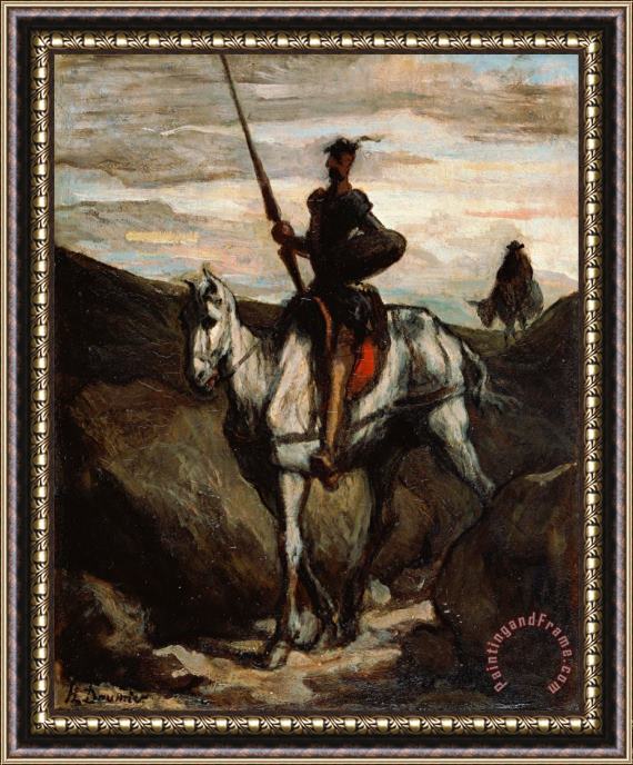 Honore Daumier Don Quixote in The Mountains Framed Print