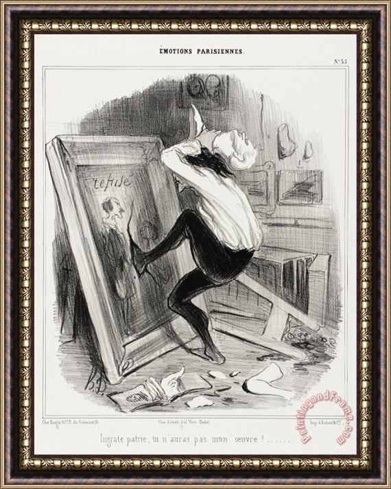Honore Daumier Ingrat Patrie, Tu N'auras Pas Mon Oeuvre!... Framed Painting