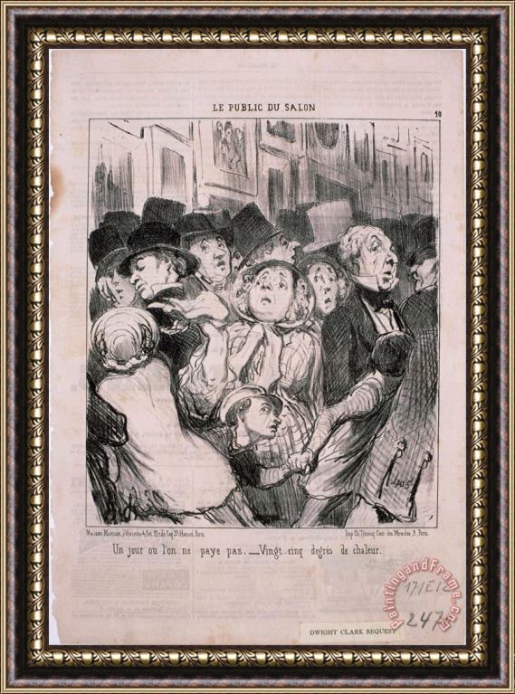 Honore Daumier Le Public Du Salon Un Jour Ou L'on Ne Paye Pas… Framed Print