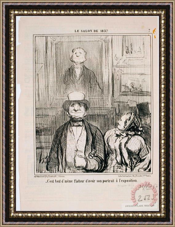 Honore Daumier Le Salon De 1857 Comment, C'est Dans Cette Cave Que… Framed Painting