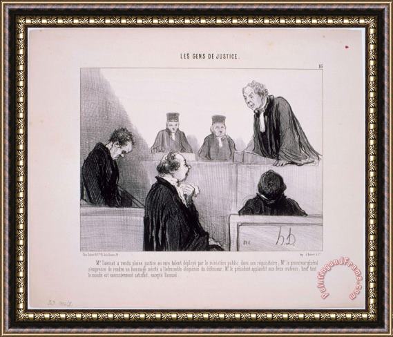 Honore Daumier Les Gens De Justice M. L'avocat a Rendu Pleine Justice... Framed Painting