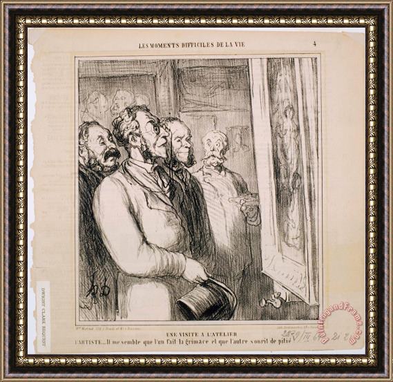 Honore Daumier Les Moments Difficiles De La Vie Une Visite a L'atelier Framed Painting