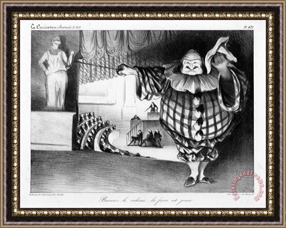 Honore Daumier Lower The Curtain, The Farce Is Ended (baissez Le Rideau, La Farce Est Jouee) Framed Print