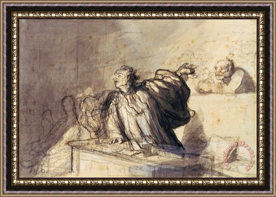 Honore Daumier Plea for The Defense Framed Painting