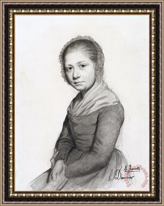Honore Daumier Portrait of a Girl (jeannette), C. 1830 Framed Painting