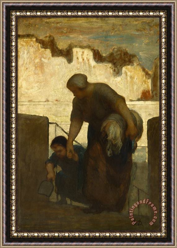 Honore Daumier The Laundress Framed Painting