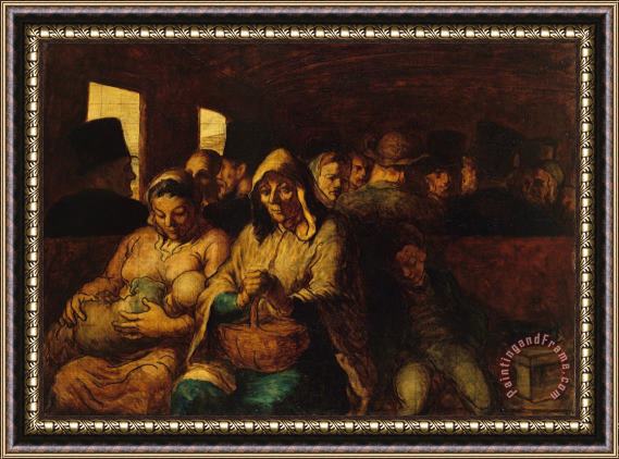 Honore Daumier The Third Class Carriage Framed Painting