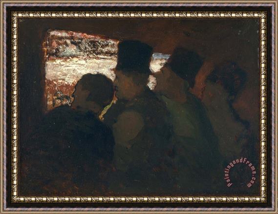Honore Daumier Theater Audience Framed Painting