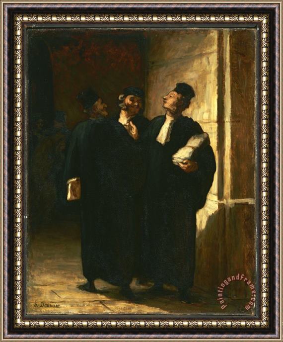 Honore Daumier Three Lawyers Framed Painting