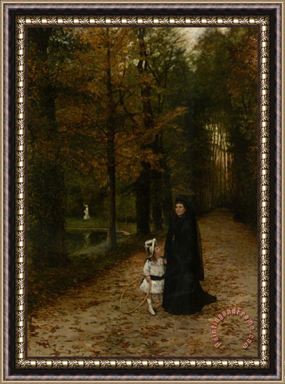 Horace de Callias La Promenade Dans Le Parc Framed Painting