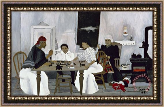 Horace Pippin Domino Players Framed Painting