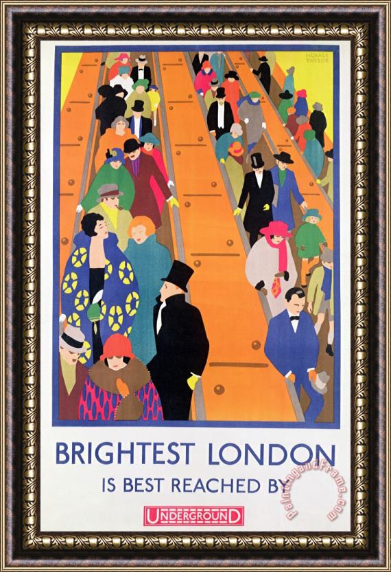 Horace Taylor Brightest London is Best Reached by Underground Framed Painting