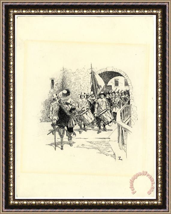 Howard Pyle Tailpiece for The Evolution of New York, II (was Called Peter Stuyvesant) Framed Print