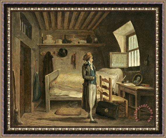 Hubert Robert Jean Antoine Roucher Preparing for His Prison Transfer Framed Painting