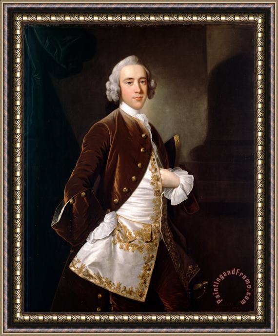 Hudson, Thomas Portrait of a Man Framed Painting