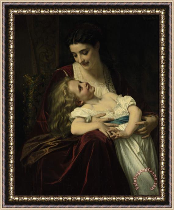 Hughes Merle Maternal Affection Framed Painting