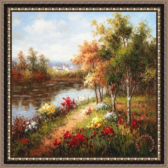 Hulsey Poppies And Stream Framed Painting