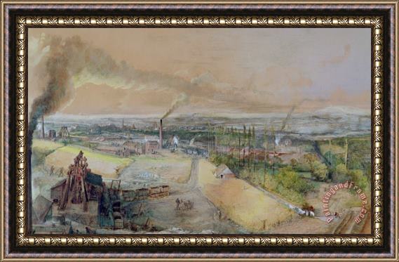 Ignace Francois Bonhomme Industrial Landscape In The Blanzy Coal Field Framed Painting