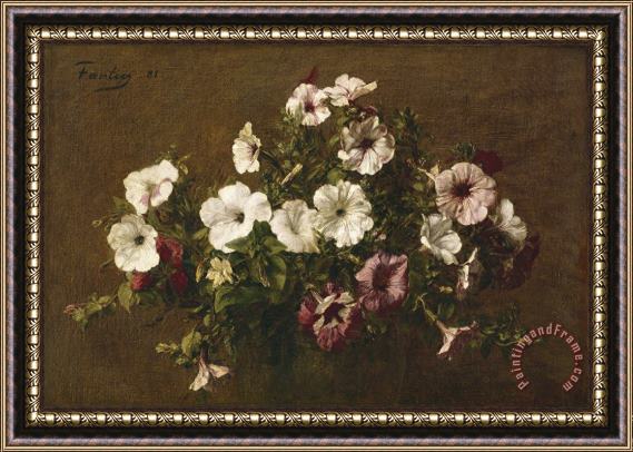 Ignace Henri Jean Fantin-Latour Petunias Framed Painting