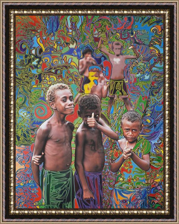 Igor Eugen Prokop OK.Kids in Vanuatu Framed Painting