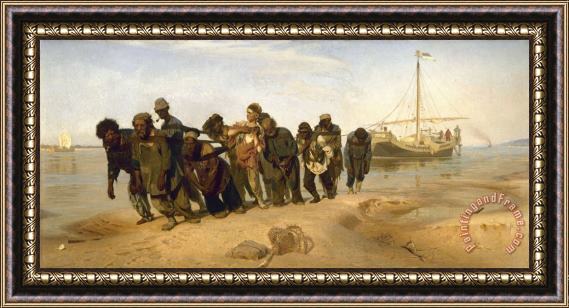 Il'ya Repin Barge Haulers on The Volga Framed Painting