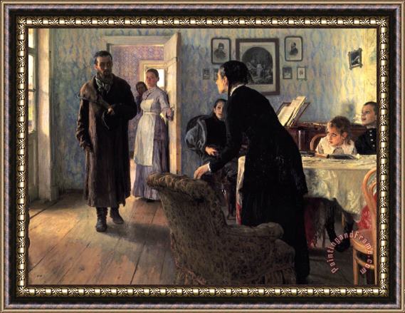 Il'ya Repin Unexpected Visitors Framed Painting