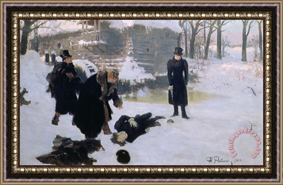 Ilya Efimovich Repin The Duel Framed Print