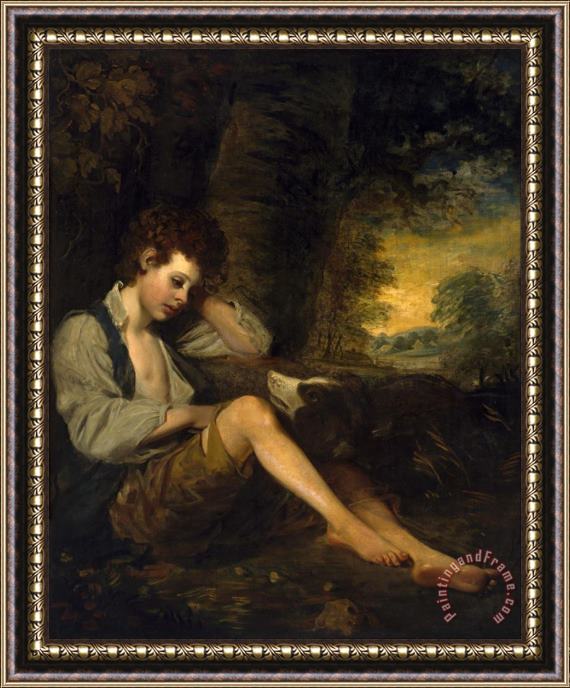 In the manner of John Opie A Shepherd Boy Framed Painting