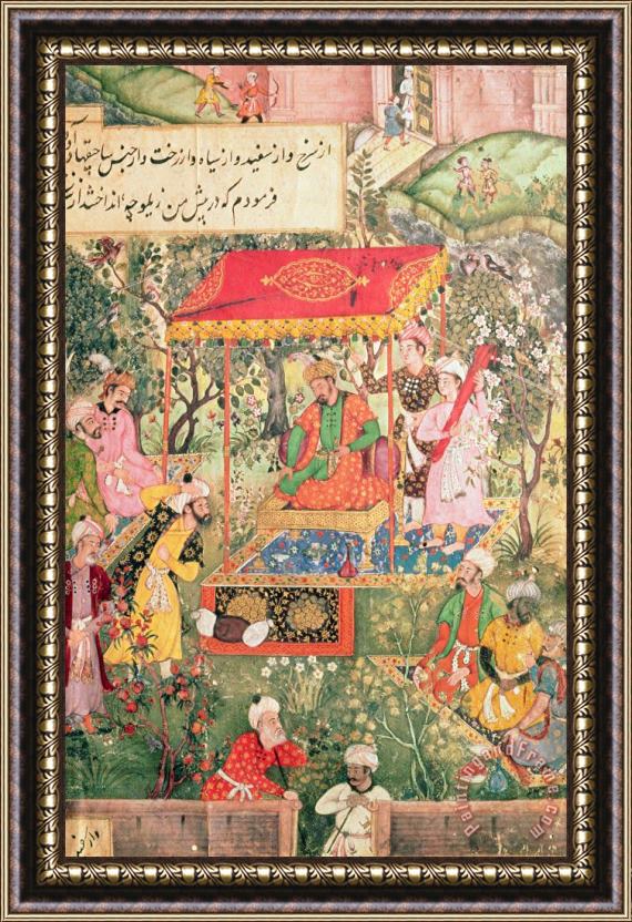 Indian School The Mogul Emperor Babur Framed Painting