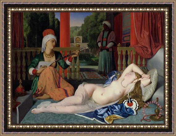 Ingres Odalisque with Slave Framed Painting