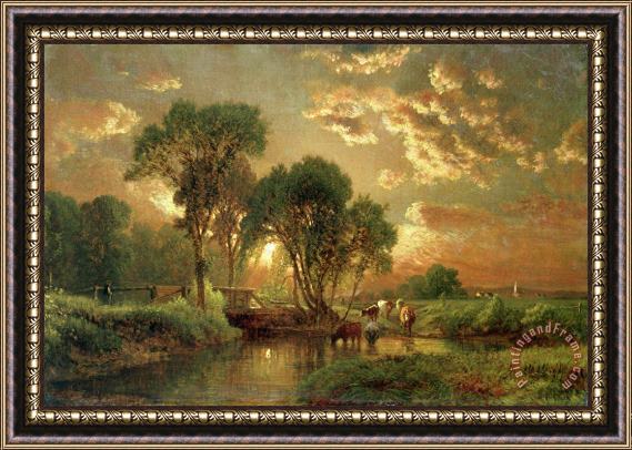 Inness Medfield Massachusetts Framed Painting