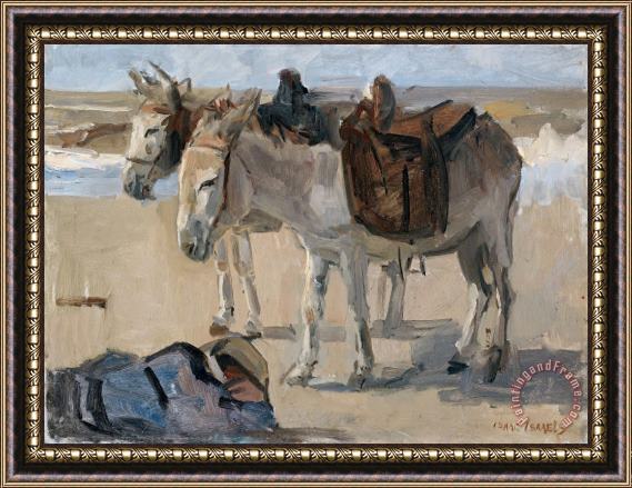 Isaac Israels Two Donkeys Framed Painting