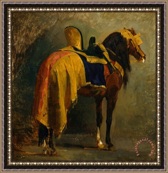 Isidore-Alexandre-Augustin Pils Horse Caparisoned Framed Painting