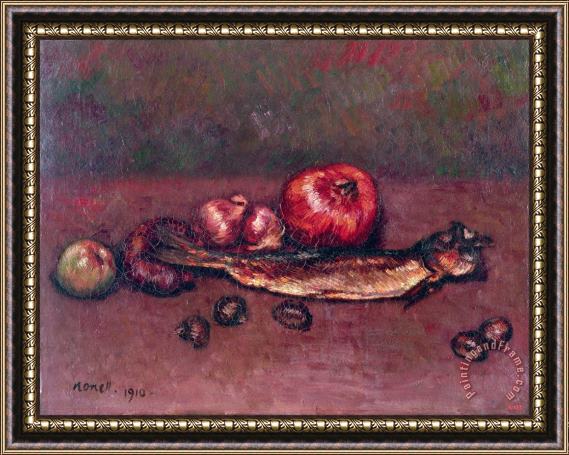 Isidre Nonell Still Life with Onions And Herring Framed Print