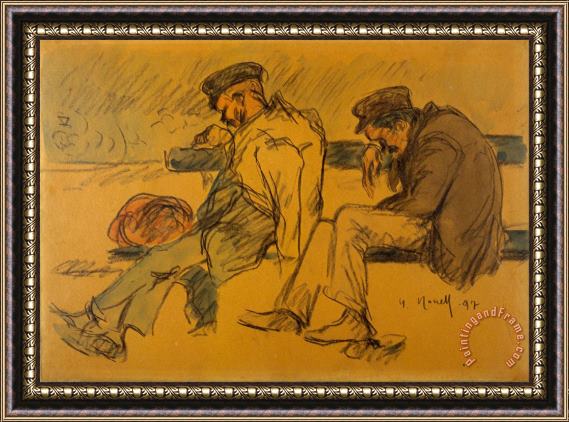 Isidre Nonell Two Poor Men Sleeping Framed Painting