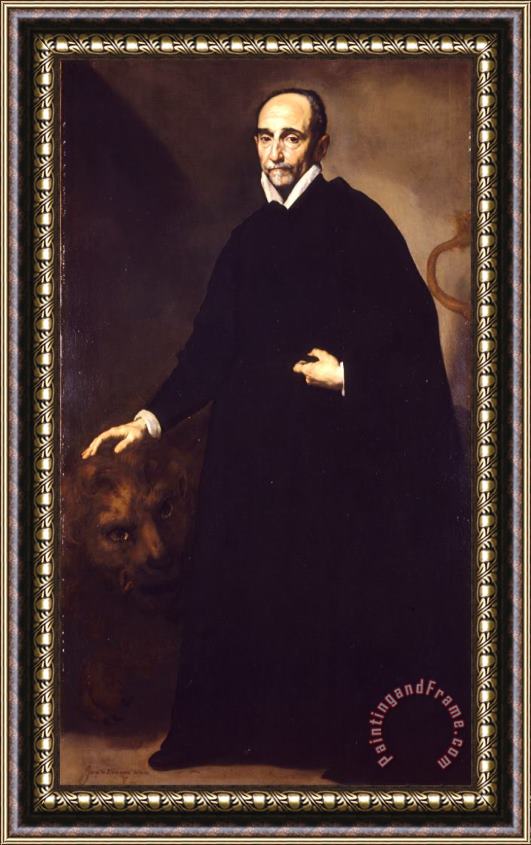 Italian Portrait of a Jesuit Missionary Framed Painting