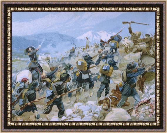 Italian School Crimean War and The Battle of Chernaya Framed Painting