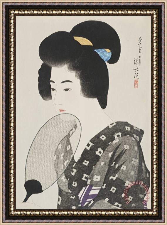 Ito Shinsui Hairstyle of Married Woman (marumage) Framed Print