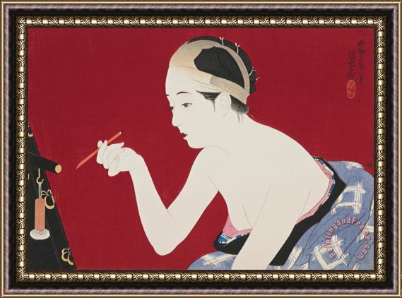 Ito Shinsui Painting The Eyebrows Framed Painting