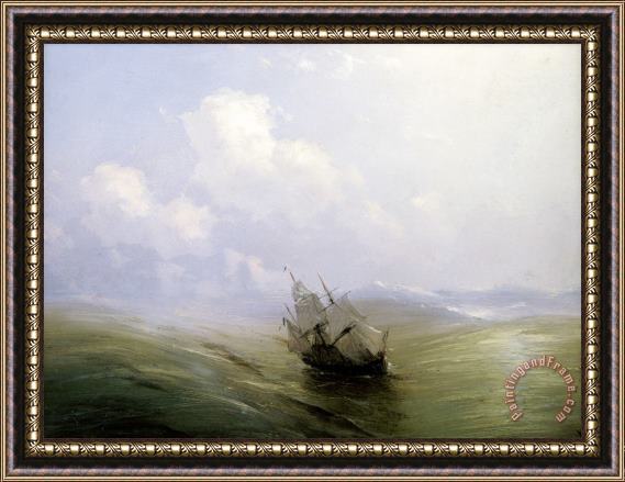 Ivan Ayvazovsky A Sailing Boat in a Heavy Swell Framed Print
