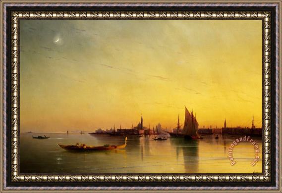 Ivan Ayvazovsky Venice From The Lagoon at Sunset Framed Print