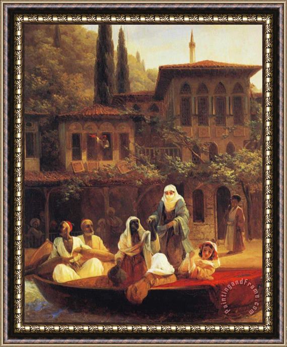 Ivan Constantinovich Aivazovsky Boat Ride by Kumkapi in Constantinople Framed Painting