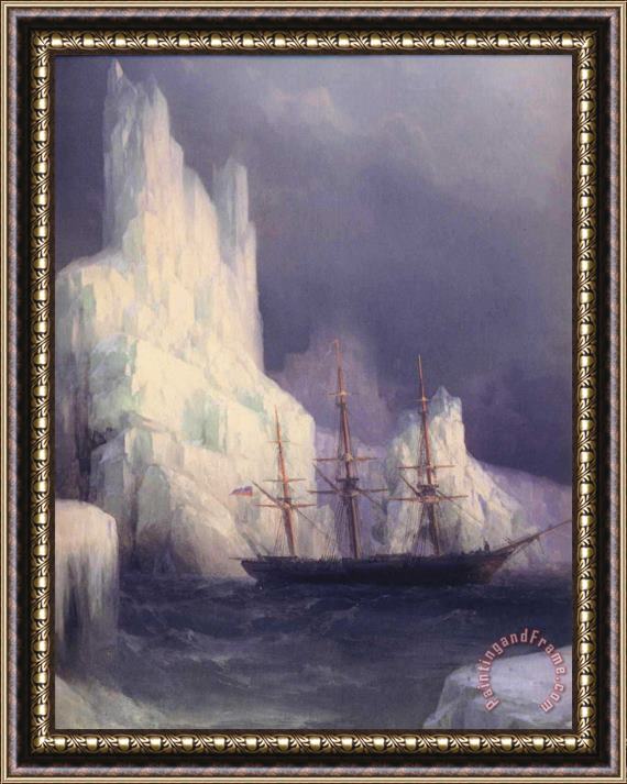 Ivan Constantinovich Aivazovsky Icebergs in The Atlantic Detail Framed Painting